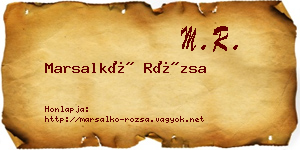 Marsalkó Rózsa névjegykártya
