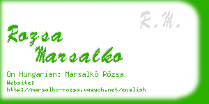 rozsa marsalko business card